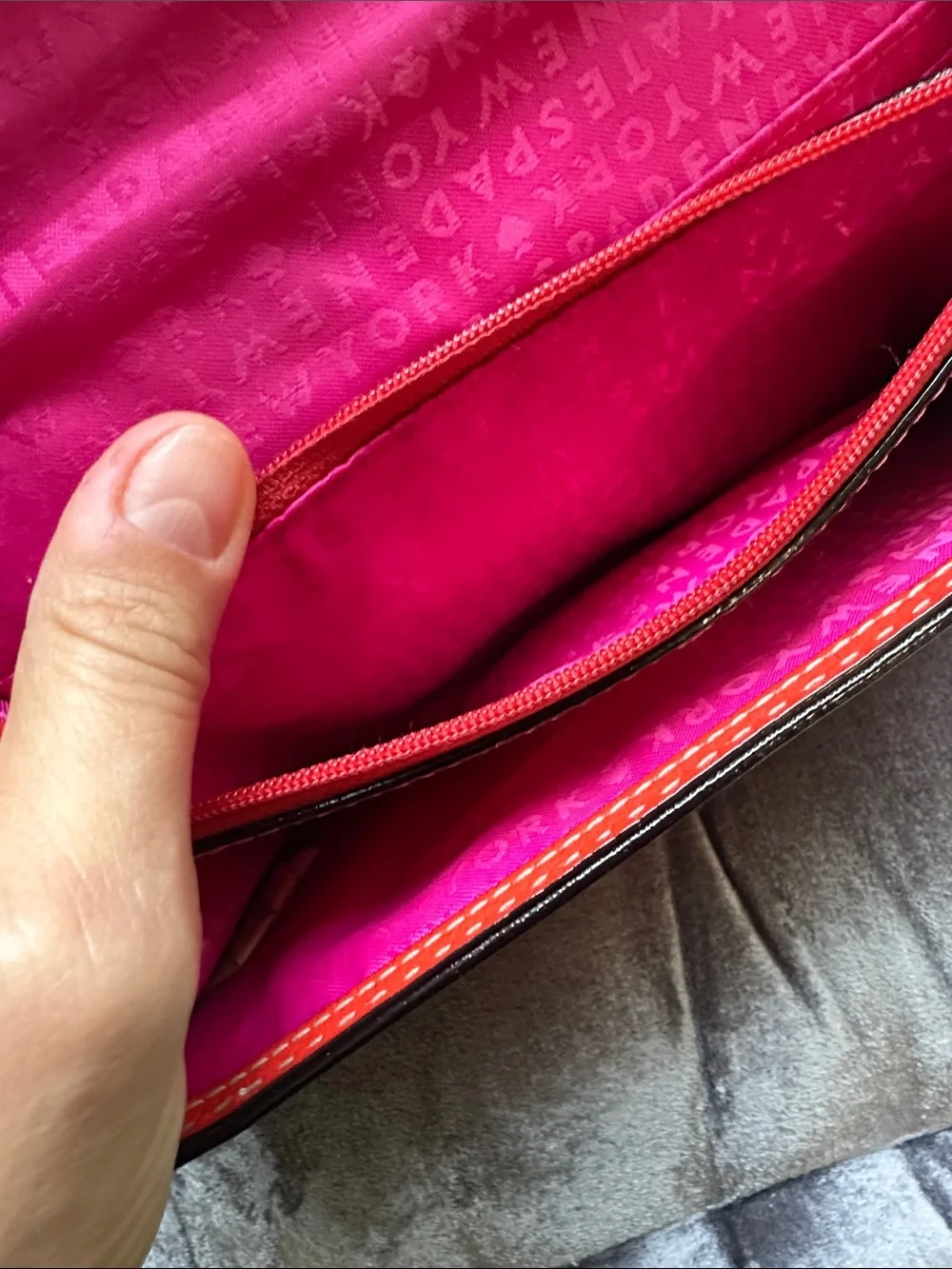 kate spade Vibrant Red Pebbled Leather Continental Wallet